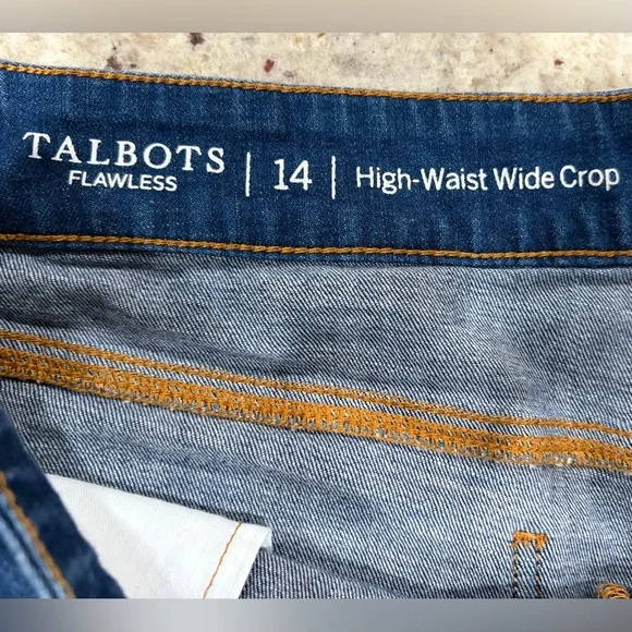 Talbots Flawless Denim Wide Leg Cropped Jeans Size 14 - Picture 6 of 8